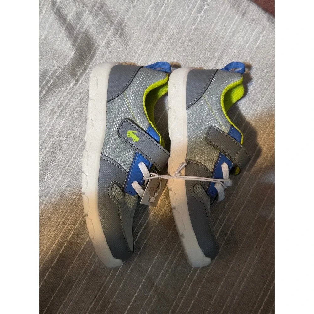 See Kai Run Basics Tenny Gray Blue Lime Green Kids Sneakers Size 12 Gym Running